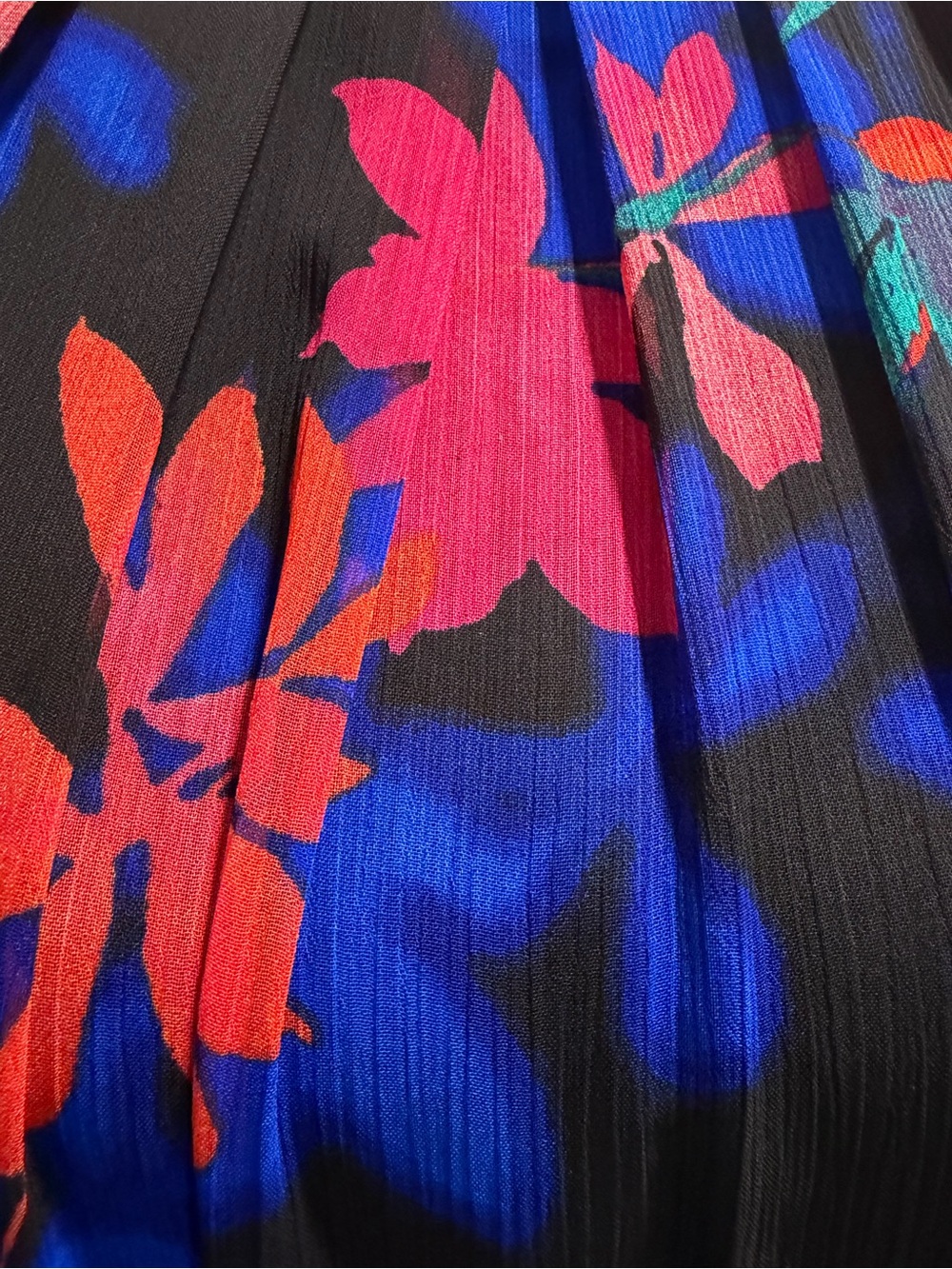 Calvin Klein Black Maxi Dress with Blue, Pink and Orange Floral Print - Picture 4 of 8